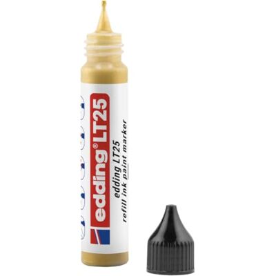 Edding Inchiostro LT 25 per pennarelli a vernice, oro, 25 ml, con erogatore a goccia per ricarica rapida della maggior parte delle penne, set di ristoccaggio, riduce lo spreco di materiali Edding Inchiostro LT 25 per pennarelli a vernice, oro, 25 ml, con erogatore a goccia per ricarica rapida della maggior parte delle penne, set di ristoccaggio, riduce lo spreco di materiali