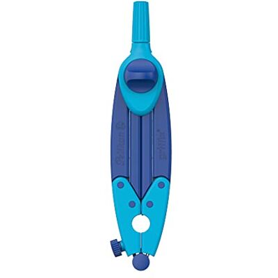 Pelikan griffix Compasso scolastico, 150 mm, con mine di ricambio, temperamatite e protezione della punta, blu, 1 pezzo Pelikan griffix Compasso scolastico, 150 mm, con mine di ricambio, temperamatite e protezione della punta, blu, 1 pezzo