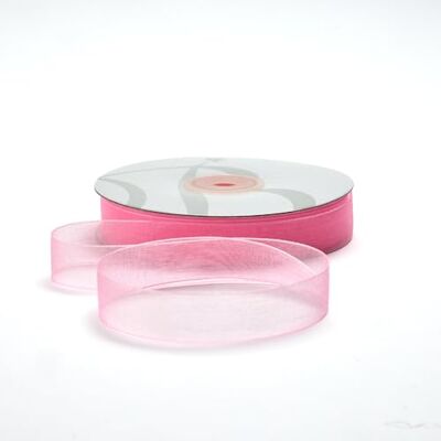 BARATTI Nastro Organza 25mm x 50m Decorativo in Poliestere Trasparente, Per Bomboniere, Regali, Feste, Fai da Te, Matrimonio, Compleanno, Artigianato, Natale, Decorazioni (Rosa) BARATTI Nastro Organza 25mm x 50m Decorativo in Poliestere Trasparente, Per Bomboniere, Regali, Feste, Fai da Te, Matrimonio, Compleanno, Artigianato, Natale, Decorazioni (Rosa)