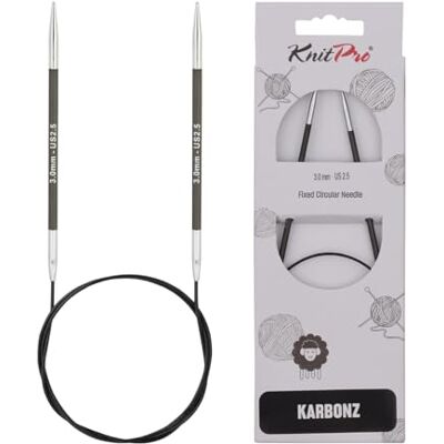 KnitPro Karbonz (100 cm, 3,00 mm) Aghi a Maglia Circolare 1 unità KnitPro Karbonz (100 cm, 3,00 mm) Aghi a Maglia Circolare 1 unità