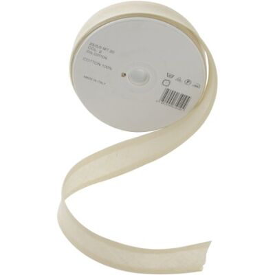 I nastri Inastri Nastro sbieco di Cotone 25/5/5 mm, Avorio I nastri Inastri Nastro sbieco di Cotone 25/5/5 mm, Avorio