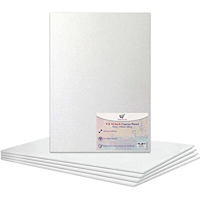 Habercrafts 9 x 30,5 cm pannello in tela bianca allungata tavole da artista innescate 100% cotone per pittura ad olio pittura acrilica tecnica mista tela bianca pannello (20 x 12 pollici 5 tavole) Habercrafts 9 x 30,5 cm pannello in tela bianca allungata tavole da artista innescate 100% cotone per pittura ad olio pittura acrilica tecnica mista tela bianca pannello (20 x 12 pollici 5 tavole)