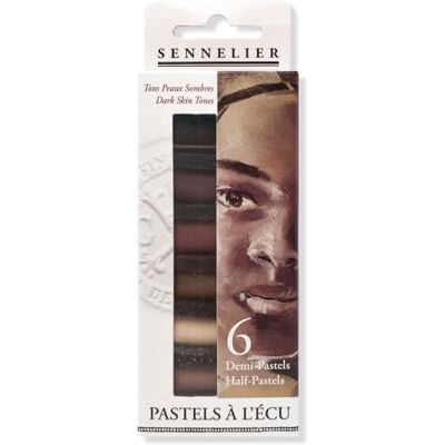 Sennelier Set di 6 bastoncini extra morbidi semi-pastello, 6 pezzi (confezione da 1), toni scuri ritratti Sennelier Set di 6 bastoncini extra morbidi semi-pastello, 6 pezzi (confezione da 1), toni scuri ritratti