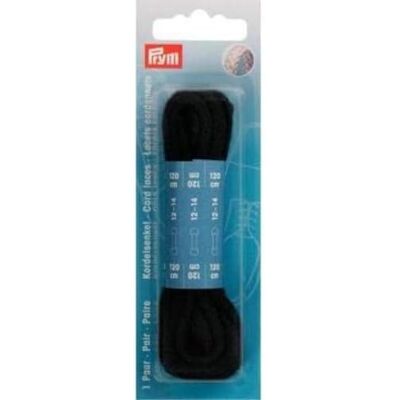 Prym Lacci a Corda, Cotone, Nero, 120 cm x Ø 5 mm, schwarz, 2 Stück Prym Lacci a Corda, Cotone, Nero, 120 cm x Ø 5 mm, schwarz, 2 Stück