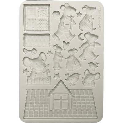 Stamperia Silicon Mould A5 for Scrapbooks, Bullet Journals and More, Non-Stick Surface, Suitable for Air-Dry Clay, Resin and More, Perfect for Crafts and Gifting (Family, Mice) Stamperia Silicon Mould A5 for Scrapbooks, Bullet Journals and More, Non-Stick Surface, Suitable for Air-Dry Clay, Resin and More, Perfect for Crafts and Gifting (Family, Mice)
