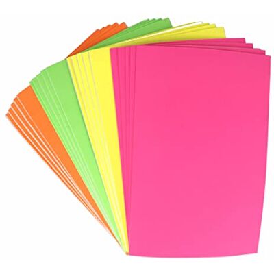 INNSPIRO Set 20 fogli gomma EVA neon adesivo 4 20 x 30 cm x 2 mm, colori assortiti, 20 x 30 cm INNSPIRO Set 20 fogli gomma EVA neon adesivo 4 20 x 30 cm x 2 mm, colori assortiti, 20 x 30 cm
