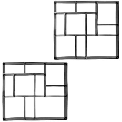 Relaxdays Set di 2 Forme per pavimentazione in Cemento, 45 x 40 cm, Nero Giardino, PP Relaxdays Set di 2 Forme per pavimentazione in Cemento, 45 x 40 cm, Nero Giardino, PP