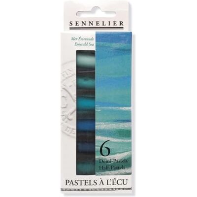 Sennelier Set di 6 bastoncini pastello extra morbidi, colore: verde smeraldo Sennelier Set di 6 bastoncini pastello extra morbidi, colore: verde smeraldo