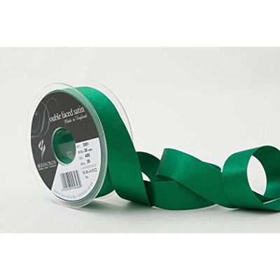 Berisfords Nastro Double Face in Poliestere Satinato, Verde Cacciatore, 25 mm Berisfords Nastro Double Face in Poliestere Satinato, Verde Cacciatore, 25 mm