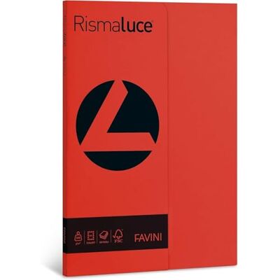 Favini A69C544 Rismaluce colore SCARLATTO confezione da 50 cartoncini da 200gr Formato A4 (21x29,7 cm) Made in Italy Favini A69C544 Rismaluce colore SCARLATTO confezione da 50 cartoncini da 200gr Formato A4 (21x29,7 cm) Made in Italy