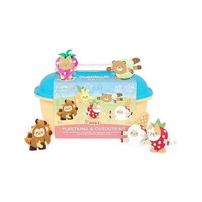 JOVI Play&Fun Kit plastilina Kawaii, 24 pastiglie da 15 g, 3 stencil con taglierini e 3 strumenti per modellare, regali e fai da te dai 3 anni in su JOVI Play&Fun Kit plastilina Kawaii, 24 pastiglie da 15 g, 3 stencil con taglierini e 3 strumenti per modellare, regali e fai da te dai 3 anni in su