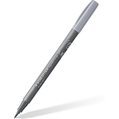 Staedtler Pigment Arts 371-870 Penna a pennello, confezione da 10, colore: grigio chiaro Staedtler Pigment Arts 371-870 Penna a pennello, confezione da 10, colore: grigio chiaro