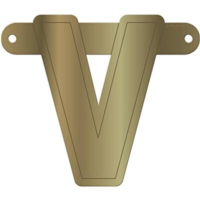Folat Banner Letter V:::Metallic Gold Folat Banner Letter V:::Metallic Gold