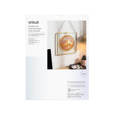 Cricut Vinile stampabile, formato A4, 12 fogli (trasparente) Cricut Vinile stampabile, formato A4, 12 fogli (trasparente)
