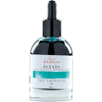 Jacques Herbin Inchiostro Belle arti Aquarelle Eclats-Verde Smeraldo 50ml Jacques Herbin Inchiostro Belle arti Aquarelle Eclats-Verde Smeraldo 50ml