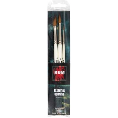 KUM Set di pennelli da artista Essential Gouache, 3 pezzi KUM Set di pennelli da artista Essential Gouache, 3 pezzi