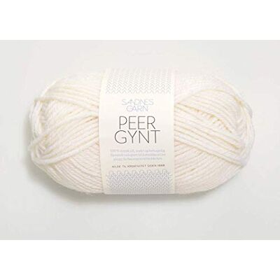 Sandnes Garn Peer Gynt col.1001 Gomitolo di lana, ca. 91 m, 50 g, colore: Bianco Sandnes Garn Peer Gynt col.1001 Gomitolo di lana, ca. 91 m, 50 g, colore: Bianco