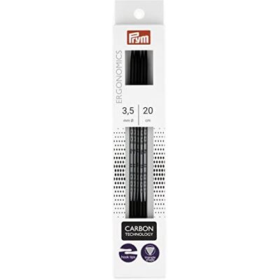 Aghi da maglia Prym Ergonomics Carbon - 20cm 3,50mm Aghi da maglia Prym Ergonomics Carbon - 20cm 3,50mm