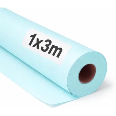 OFITURIA Papel Kraft Azzurro Pastello Rollo 1x3m 3 Rotoli Carta da pacchi e carta da regalo, carta da imballaggio per spedizioni e fai-da-te, resistente e facile da tagliare OFITURIA Papel Kraft Azzurro Pastello Rollo 1x3m 3 Rotoli Carta da pacchi e carta da regalo, carta da imballaggio per spedizioni e fai-da-te, resistente e facile da tagliare