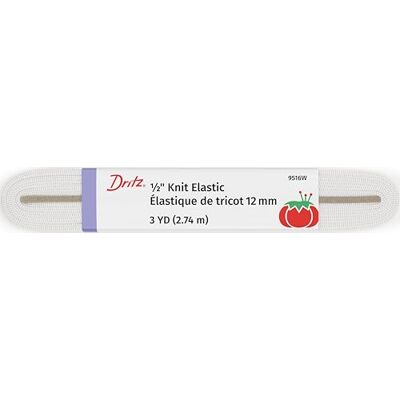 Dritz Elastico in Maglia, 1/2" x 9,9 m, Colore: Bianco Dritz Elastico in Maglia, 1/2" x 9,9 m, Colore: Bianco