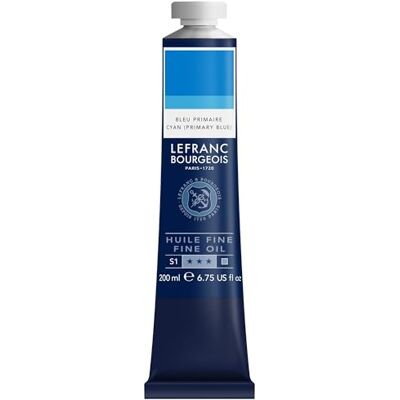 Lefranc Bourgeois Pittura a olio fine di qualità, resistente alla luce e di consistenza uniforme, tubo da 200 ml, ideale per tele e tavole da pittura, Blu Primario Lefranc Bourgeois Pittura a olio fine di qualità, resistente alla luce e di consistenza uniforme, tubo da 200 ml, ideale per tele e tavole da pittura, Blu Primario