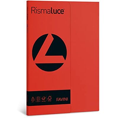 Favini A69C144 Rismaluce Small colore ROSSO SCARLATTO confezione da 100 fogli di carta da 90gr Formato A4 (21x29,7 cm) Made in Italy Favini A69C144 Rismaluce Small colore ROSSO SCARLATTO confezione da 100 fogli di carta da 90gr Formato A4 (21x29,7 cm) Made in Italy