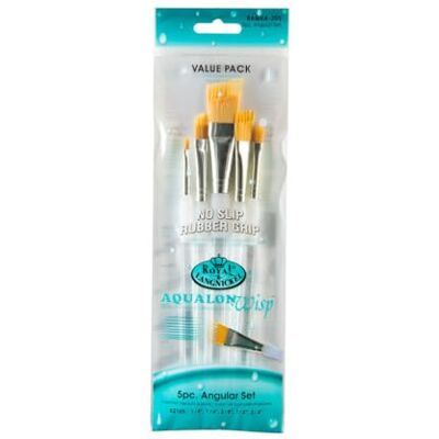 Royal & Langnickel Set di pennelli obliqui Aqualon Wisp, 5 pezzi Royal & Langnickel Set di pennelli obliqui Aqualon Wisp, 5 pezzi