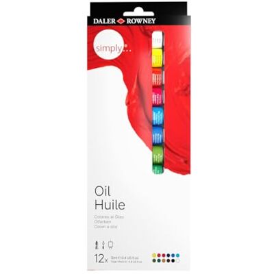 Daler Rowney Colori a Olio Simply Set da 12 Tubi Colori Assortiti 12ml Daler Rowney Colori a Olio Simply Set da 12 Tubi Colori Assortiti 12ml