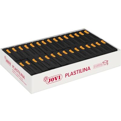 JOVI PLASTILINA, Pasta da modellare a base vegetale, 30 x 50 grammi, Colore nero, Grande plasticità, Senza glutine, Ideale per bambini a partire dai 3 anni JOVI PLASTILINA, Pasta da modellare a base vegetale, 30 x 50 grammi, Colore nero, Grande plasticità, Senza glutine, Ideale per bambini a partire dai 3 anni