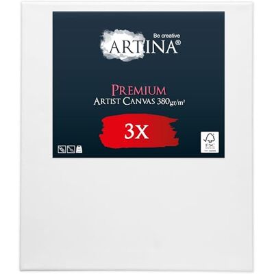Artina Set da 3 Tela per Dipingere FSC® 100% Cotone Telaio in Legno tele 70x100cm qualità comodo e resistente Tele Pittora grandi Artisti colori acrilici pittura quadro Premium Artina Set da 3 Tela per Dipingere FSC® 100% Cotone Telaio in Legno tele 70x100cm qualità comodo e resistente Tele Pittora grandi Artisti colori acrilici pittura quadro Premium