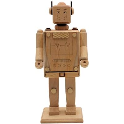Dekohelden24 Salvadanaio a forma di robot, in legno, da dipingere, prodotto nell'UE, 10 x 10 x 28 cm Dekohelden24 Salvadanaio a forma di robot, in legno, da dipingere, prodotto nell'UE, 10 x 10 x 28 cm