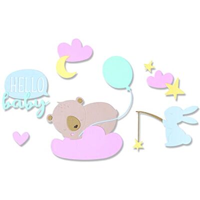 Sizzix Thinlits Set di Fustelle 12PK Hello Baby di Olivia Rose, , Multicolor, Taglia unica Sizzix Thinlits Set di Fustelle 12PK Hello Baby di Olivia Rose, , Multicolor, Taglia unica
