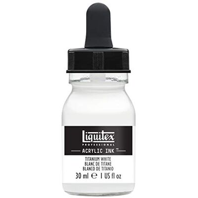 Liquitex Inchiostro acrilico per aerografo, colore: bianco titanio Liquitex Inchiostro acrilico per aerografo, colore: bianco titanio