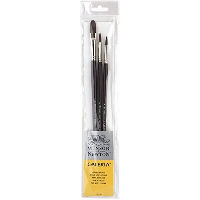Winsor & Newton Winsor&Newton Set 3 Pennelli Galeria Manico Lungo Tondi N° 6, 8 ; Filbert N°12 Winsor & Newton Winsor&Newton Set 3 Pennelli Galeria Manico Lungo Tondi N° 6, 8 ; Filbert N°12