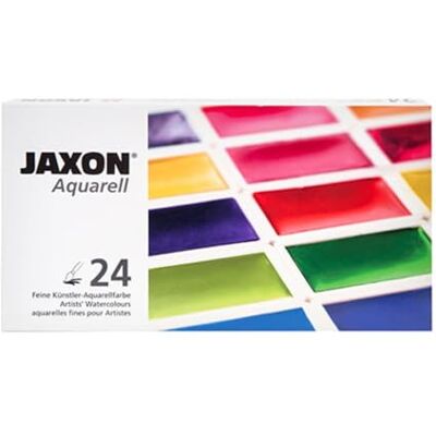 Honsell Jaxon-Scatola per acquerelli con 24 Colori per artisti, in Confezione di Metallo con tavolozza Pieghevole, Multicolore, taglia unica Honsell Jaxon-Scatola per acquerelli con 24 Colori per artisti, in Confezione di Metallo con tavolozza Pieghevole, Multicolore, taglia unica