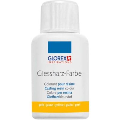 Glorex Colore per resina da colata , 20 ml, giallo Pigmento colorante liquido per colorare la resina destinata a opere d’arte e gioielli, codice articolo Glorex Colore per resina da colata , 20 ml, giallo Pigmento colorante liquido per colorare la resina destinata a opere d’arte e gioielli, codice articolo