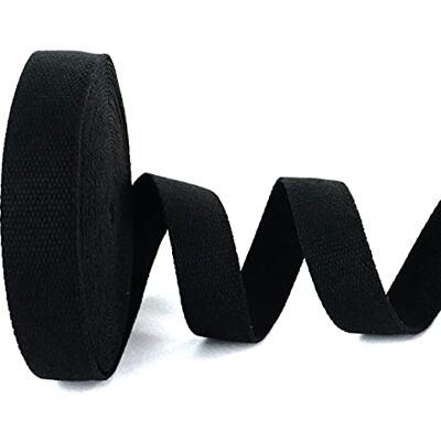 Cintura in cotone Trimz - 10m x 30mm - Nera - Multiuso Cintura in cotone Trimz - 10m x 30mm - Nera - Multiuso