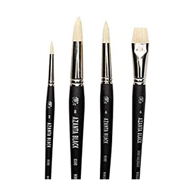 Winsor & Newton azanta Black Pennello per Olio e Acrilico Colore, Legno, Trasparente, Set: 4 Pinsel Winsor & Newton azanta Black Pennello per Olio e Acrilico Colore, Legno, Trasparente, Set: 4 Pinsel