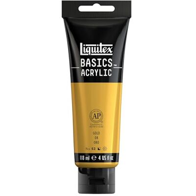 Liquitex Basics Acrylic, 1046234, Colore Acrilico, Oro Iridescente, 118 Ml (Confezione Da 1) Liquitex Basics Acrylic, 1046234, Colore Acrilico, Oro Iridescente, 118 Ml (Confezione Da 1)