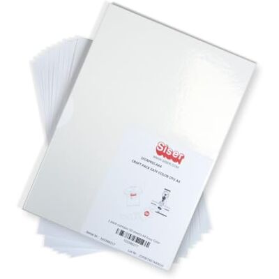 SISER Craft Pack Easy Color DTV Set da 50 fogli A4 di Termovinile Compatibile con Stampanti Inkjet a Getto d'Inchiostro, Vinile Termoadesivo Stampabile SISER Craft Pack Easy Color DTV Set da 50 fogli A4 di Termovinile Compatibile con Stampanti Inkjet a Getto d'Inchiostro, Vinile Termoadesivo Stampabile