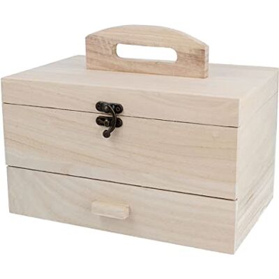 INNSPIRO Cofanetto in legno di zattera con cassetto 25 x 16,5 x 15 cm, INNSPIRO Cofanetto in legno di zattera con cassetto 25 x 16,5 x 15 cm,