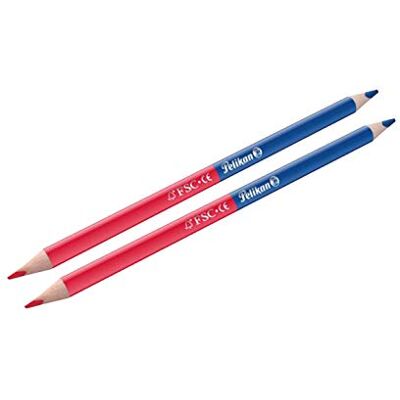 Pelikan Pastelli colorati (sottili, triangolari) bicolore rosso e blu (2 pezzi) Pelikan Pastelli colorati (sottili, triangolari) bicolore rosso e blu (2 pezzi)