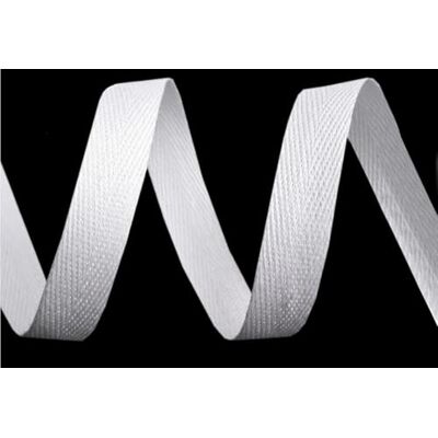 cyclingcolors Nastro in twill di cotone larghezza 12mm x lunghezza 50m, bianco cyclingcolors Nastro in twill di cotone larghezza 12mm x lunghezza 50m, bianco