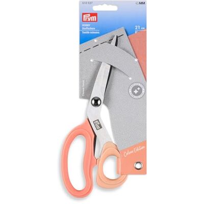 Prym Forbici da stoffa 21 cm con microdentatura (Micro Serration), forbici da sarto per il taglio preciso dei tessuti, forbici da cucito per cucito, patchwork e lavori manuali, colore albicocca Prym Forbici da stoffa 21 cm con microdentatura (Micro Serration), forbici da sarto per il taglio preciso dei tessuti, forbici da cucito per cucito, patchwork e lavori manuali, colore albicocca