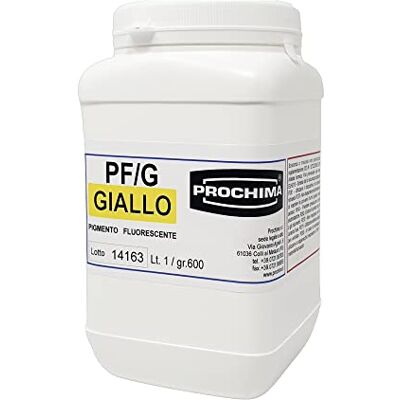 PROCHIMA , Pigmenti Fluorescenti, Pigmenti in Polvere Resina, Soluzione Solida di Pigmenti in Resina Sulfamidica, Melammina e Formaldeide, Color Giallo Limone, 600 gr, 1L PROCHIMA , Pigmenti Fluorescenti, Pigmenti in Polvere Resina, Soluzione Solida di Pigmenti in Resina Sulfamidica, Melammina e Formaldeide, Color Giallo Limone, 600 gr, 1L