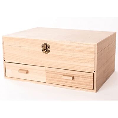 INNSPIRO Cofanetto in legno di zattera con cassetti 37 x 21,5 x 14 cm, INNSPIRO Cofanetto in legno di zattera con cassetti 37 x 21,5 x 14 cm,