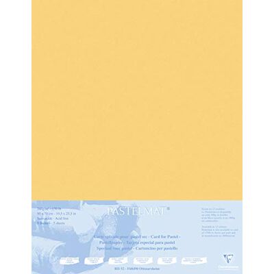 Clairefontaine Passepartout Pastelmat, 50 x 70 cm, 5 Fogli, Giallo Clairefontaine Passepartout Pastelmat, 50 x 70 cm, 5 Fogli, Giallo
