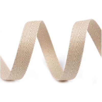cyclingcolors Nastro in twill di cotone larghezza 10mm x lunghezza 50m, beige cyclingcolors Nastro in twill di cotone larghezza 10mm x lunghezza 50m, beige
