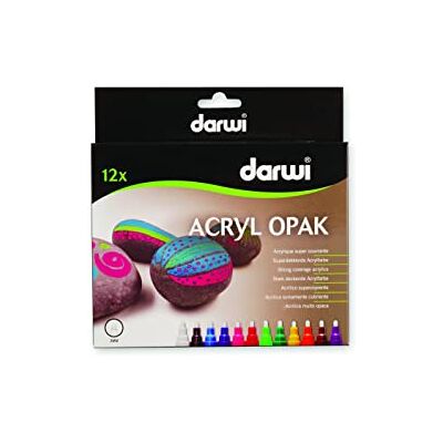 DARWI Tex Acrilico, Set di pennarelli, 85 x 147 x 15 mm 12 x 6 ml Assortiti, Multicolore DARWI Tex Acrilico, Set di pennarelli, 85 x 147 x 15 mm 12 x 6 ml Assortiti, Multicolore