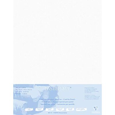 Clairefontaine Passepartout Pastelmat, 50 x 70 cm, 5 Fogli, Bianco Clairefontaine Passepartout Pastelmat, 50 x 70 cm, 5 Fogli, Bianco
